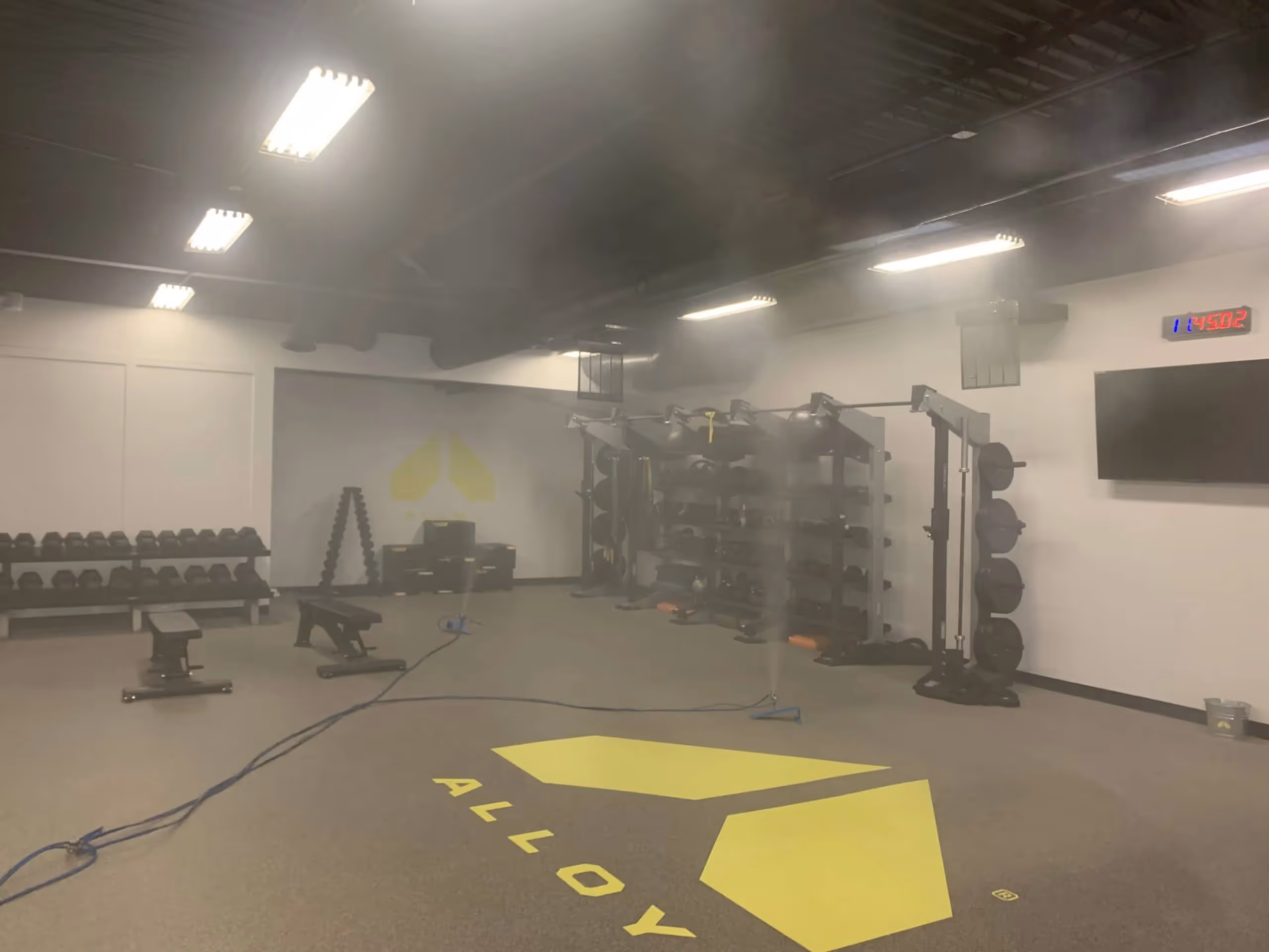 VaPURE dry fog filling a commercial space during a remediation